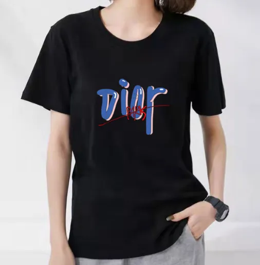 Dior Logo T-Shirt Blue and Red Script
