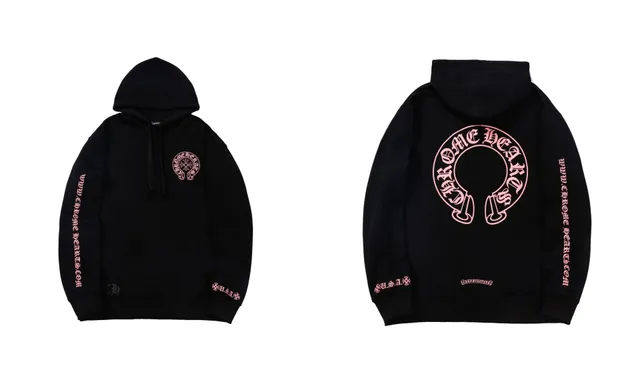 Chrome Hearts Hoodie Pink Logo Print
