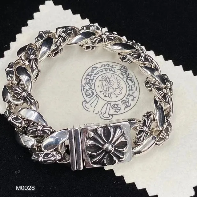 Chrome Hearts Curb Link Bracelet Cross Motif