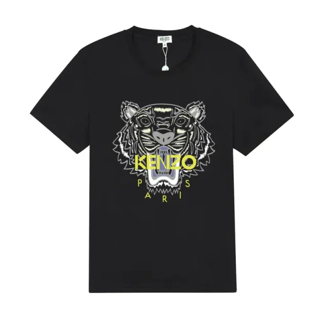 Kenzo Tiger Graphic Tee Black with Yellow Logo
