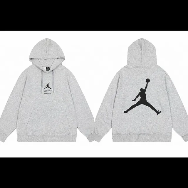 Jordan Hooded Sweatshirt Heather Grey with Jumpman Logo