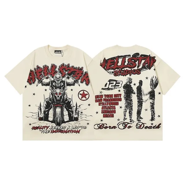 Hellstar Graphic Tee Born To Death Print