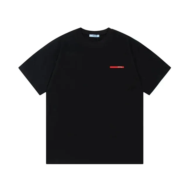 Prada T-Shirt Red Logo Bar