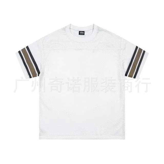 Stüssy Mesh Football Tee Striped Sleeve