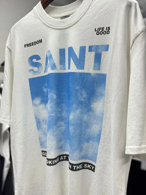 Saint Laurent Graphic Tee Sky Print