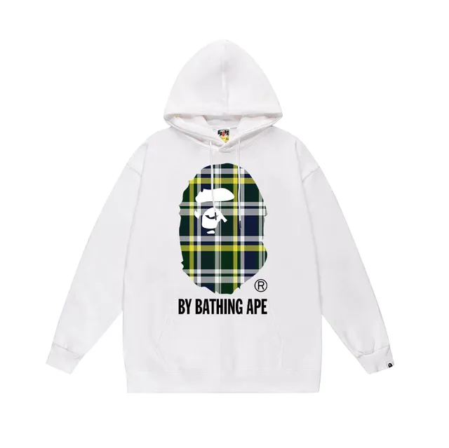 BAPE Hoodie Plaid Ape Head