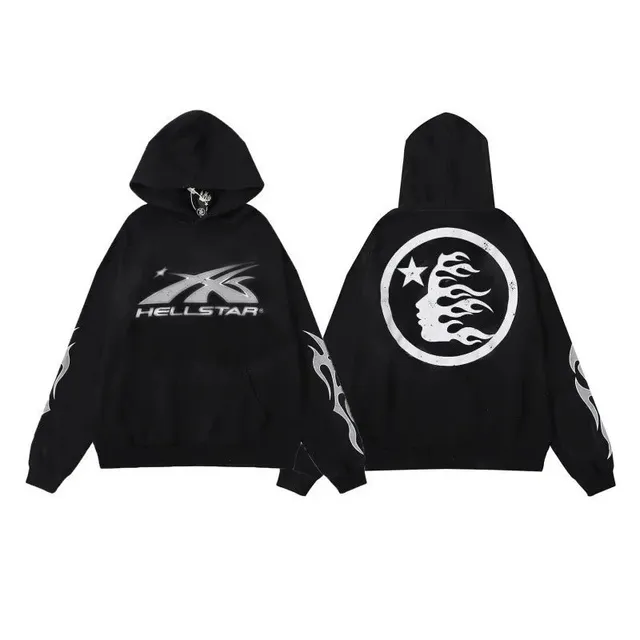Hellstar Hooded Sweatshirt Flame Logo Print