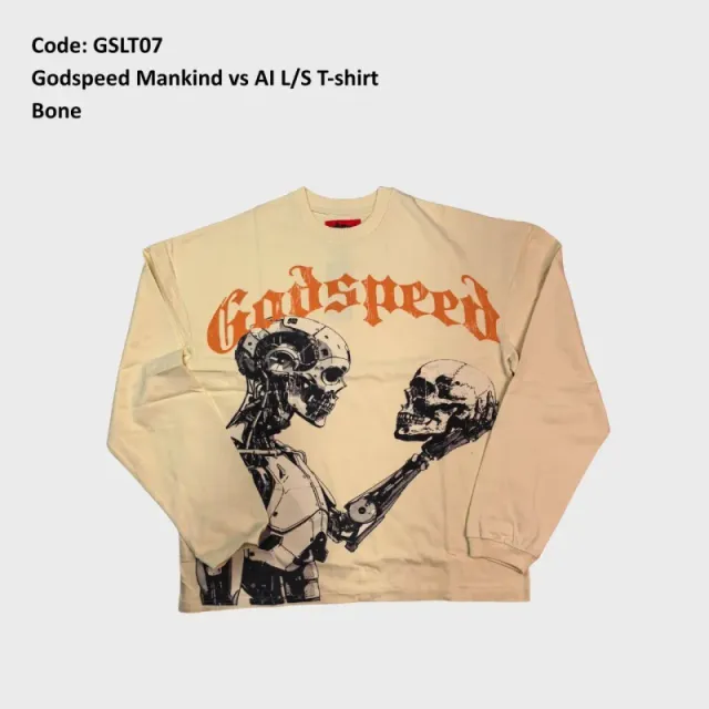Gslt07 Godspeed Mankind Vs Ai L/S T-Shirt Bone