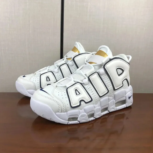 Nike Air More Uptempo White Navy Gold