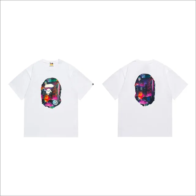 BAPE Shark Tee Neon City Print