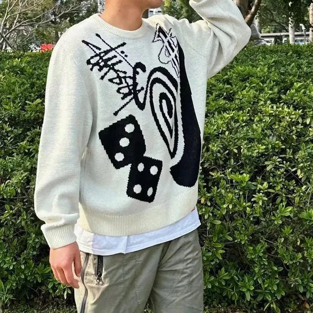 Stüssy Knit Sweater Dice Graphic