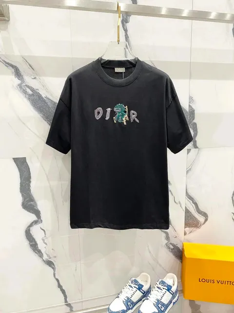 Dior T-Shirt Embroidered Dinosaur Logo