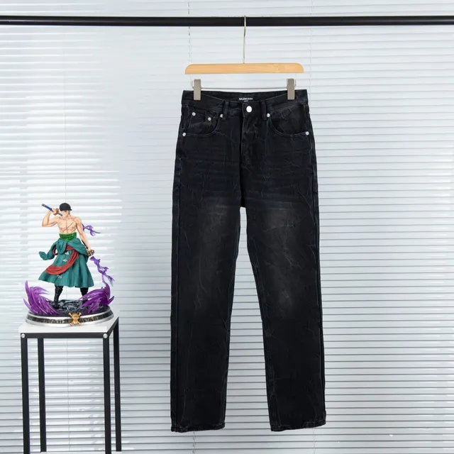 Balenciaga Distressed Jeans Crinkled Black