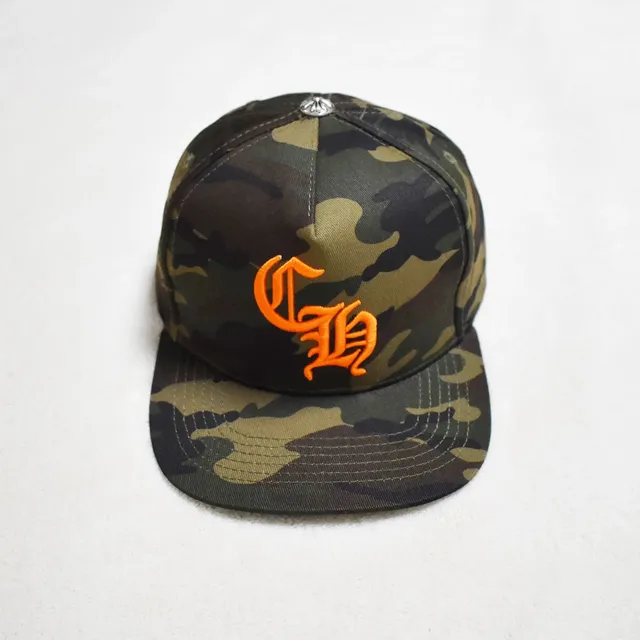 Chrome Hearts Snapback Cap Camouflage with Orange Logo