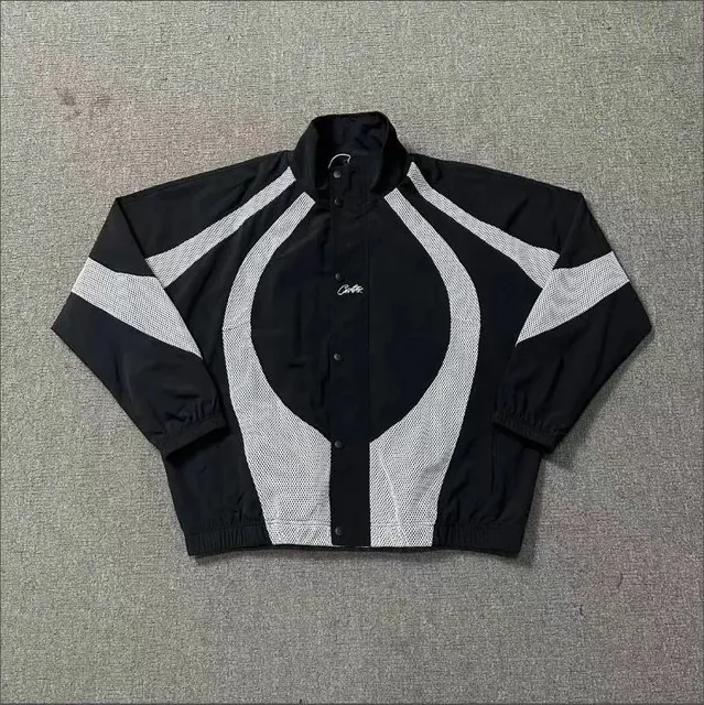 Corteiz Mesh Panel Jacket Black White Contrast