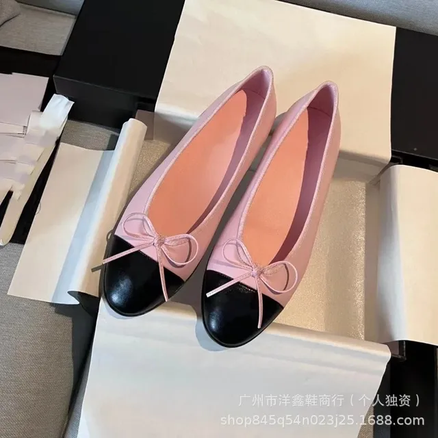 Chanel Ballerina Flat Two-Tone Bow