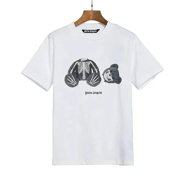 Palm Angels Graphic Tee Skeleton Bear Print