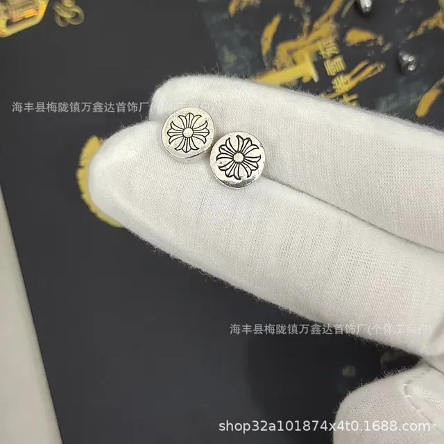 Chrome Hearts Daisy Stud Earrings Classic Logo
