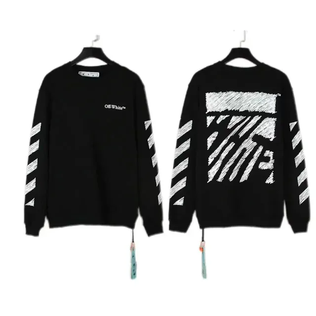 Off-White Crewneck Sweatshirt Diagonal Stripe