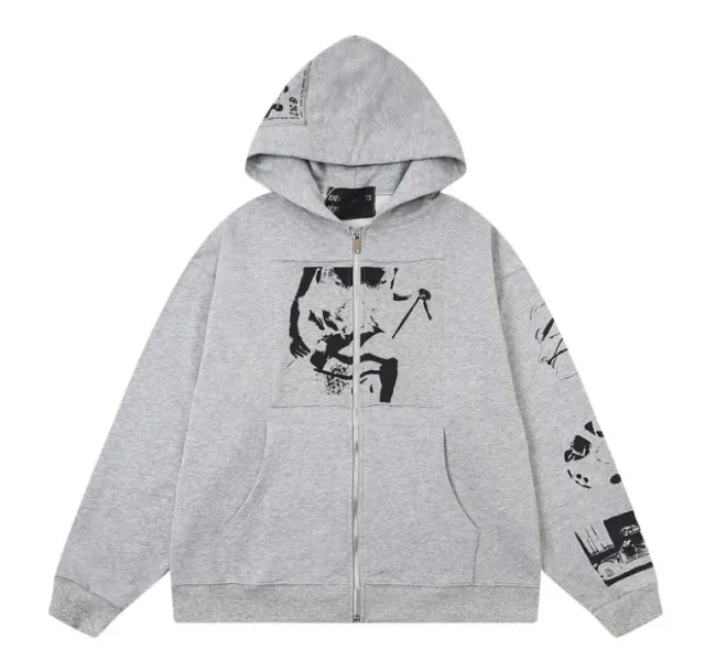 Gallery Dept. Zip-Up Hoodie Graphic Print