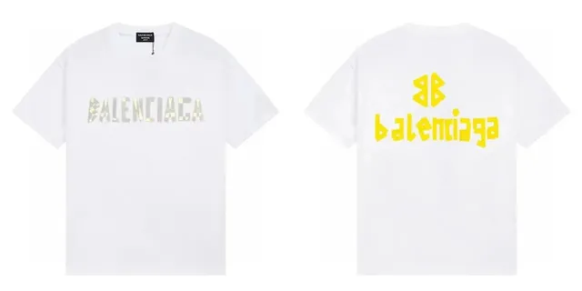 Balenciaga Logo T-Shirt Reflective and Yellow Print