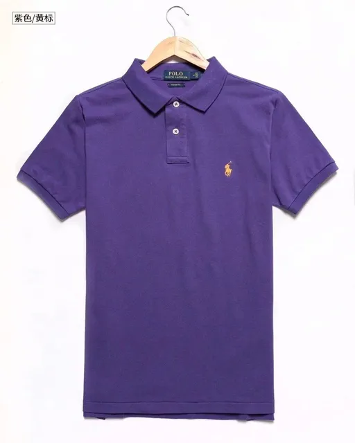 Polo Ralph Lauren Polo Shirt Purple with Yellow Logo