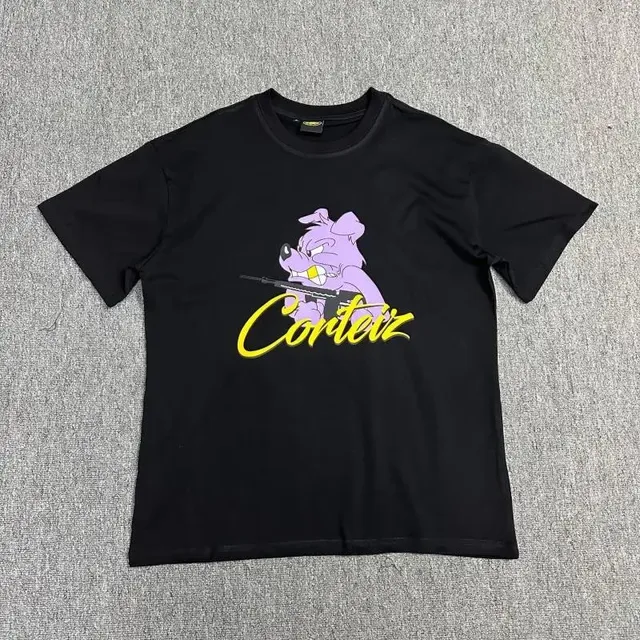 Corteiz Graphic Tee Purple Dog with Rifle