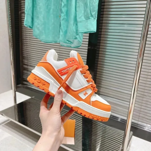 Louis Vuitton LV Trainer Orange and White