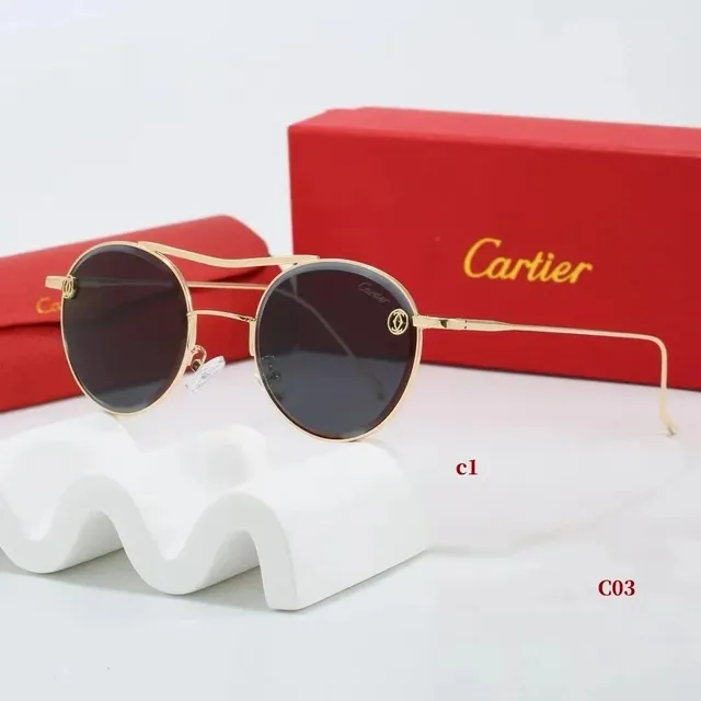 Cartier Juste Un Clou Sunglasses Round Gold Frame
