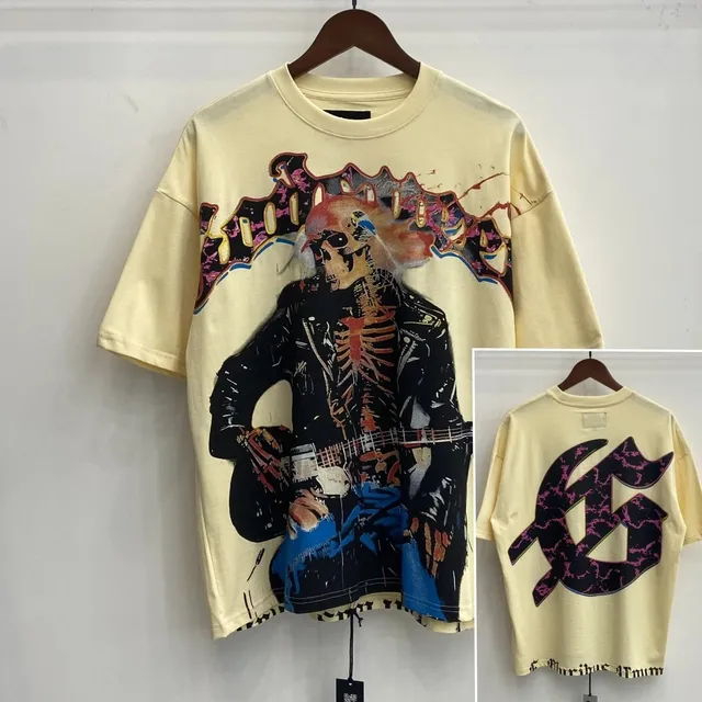 Godspeed Graphic Tee Skeleton Guitarist Print