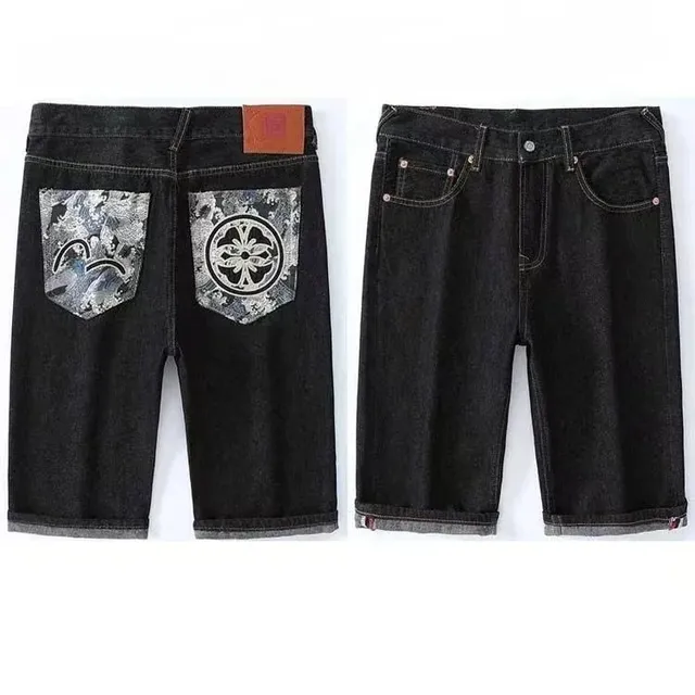 Evisu Denim Shorts Embroidered Pocket