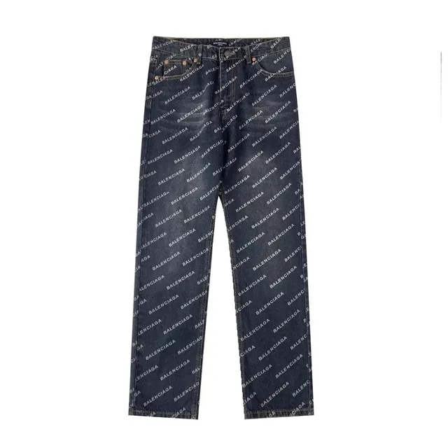 Balenciaga Logo Print Jeans All-Over Logo