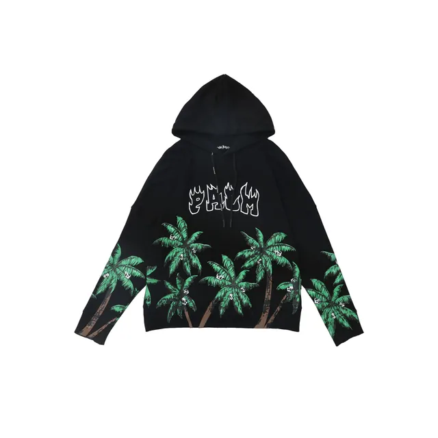 Palm Angels Palm Trees Hoodie Skull Palm Print