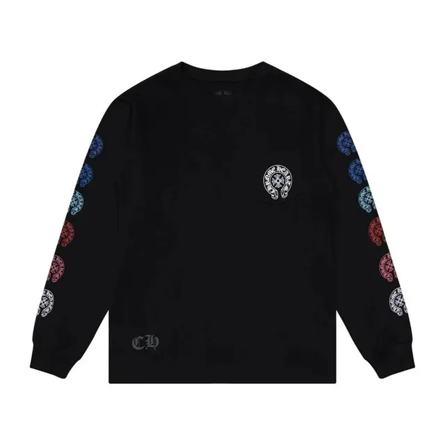 Chrome Hearts Long Sleeve Tee Cross Logo Sleeve Print