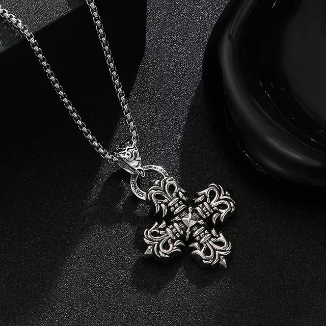 Chrome Hearts Cross Pendant Ornate Silver