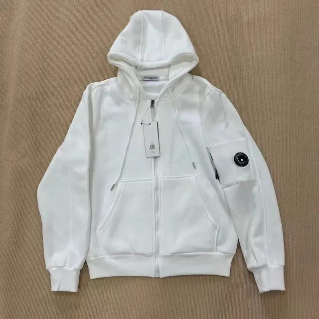 C.P. Company Goggle Hoodie Solid White