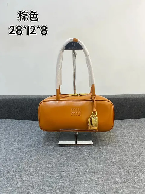 Miu Miu Bowling Bag Tan Leather