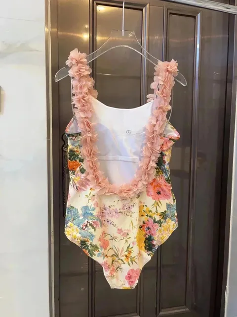 Floral One-Piece Ruffled Floral Print