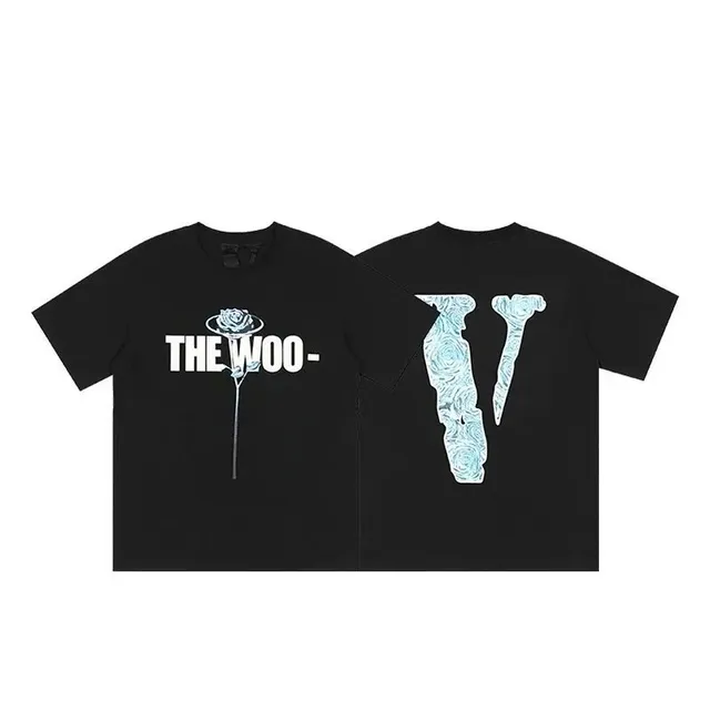 Vlone Rose Tee Black with Ice Rose Print
