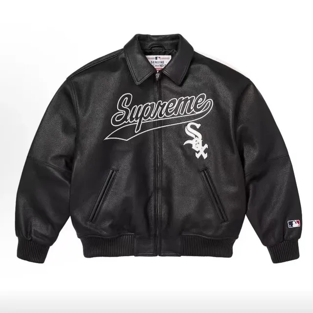 Supreme × MLB Leather Jacket Chicago White Sox