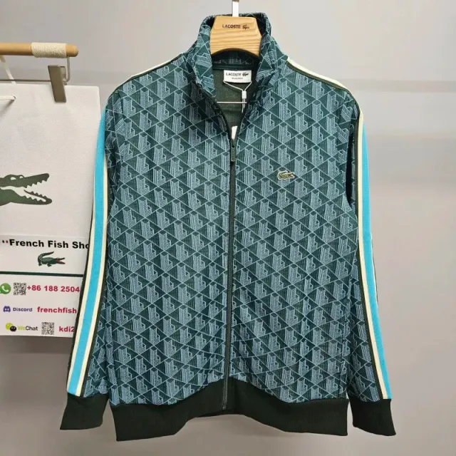 Lacoste Track Jacket Geometric Print
