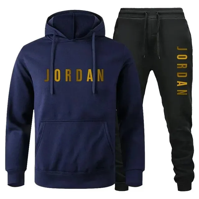 Jordan Hoodie and Joggers Set Gold Logo