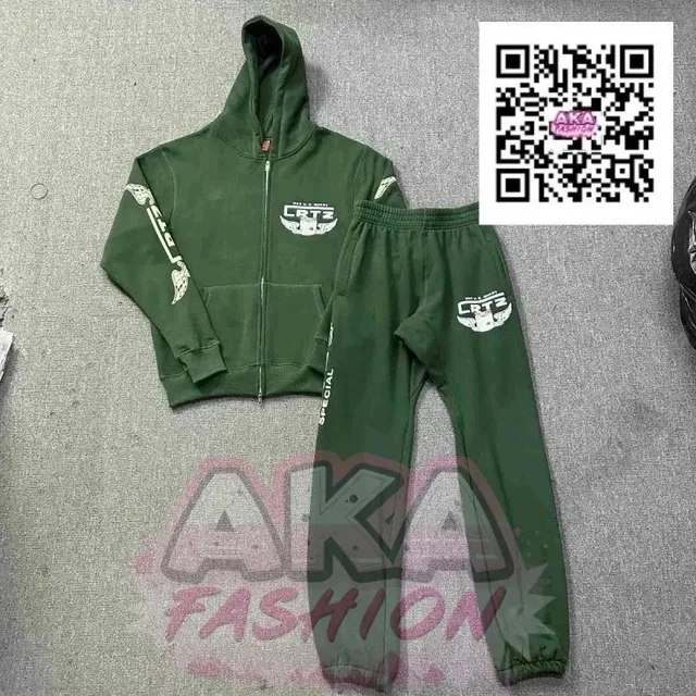 Corteiz Hoodie and Joggers Set CRTZ Logo Print