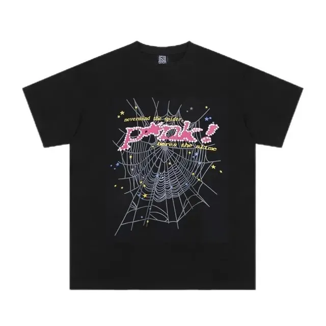 Sp5der Spider Web Tee Pink Spider Rhinestone