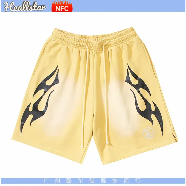 Hellstar Flame Print Shorts Ombre Flame