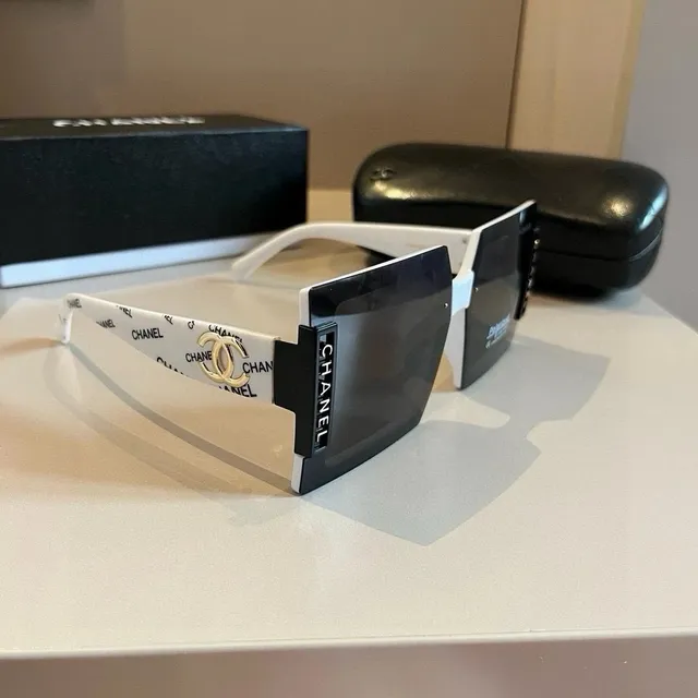 Chanel Shield Sunglasses CC Logo Print