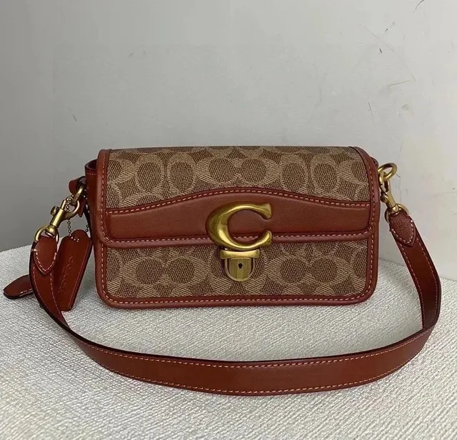 Coach Crossbody Bag Signature Canvas with Leather Trim
