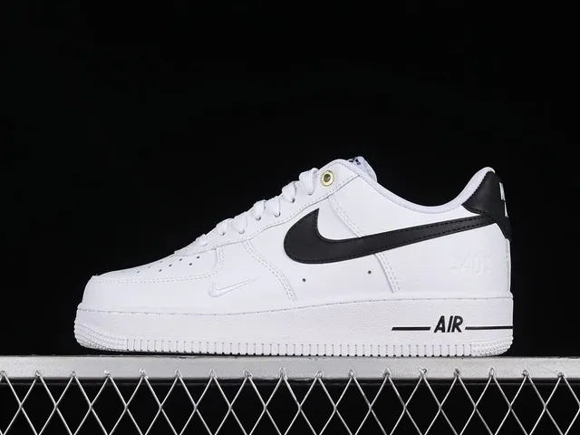 Nike Air Force 1 Low Triple White with Black Swoosh