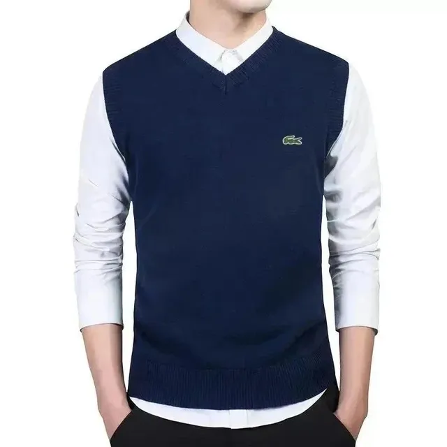 Lacoste V-Neck Sweater Vest Classic Croc Logo
