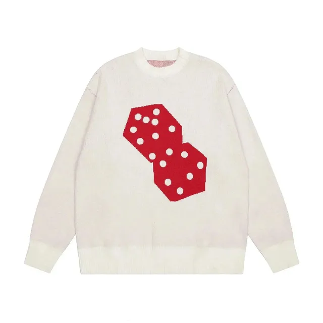 Knit Sweater Dice Print